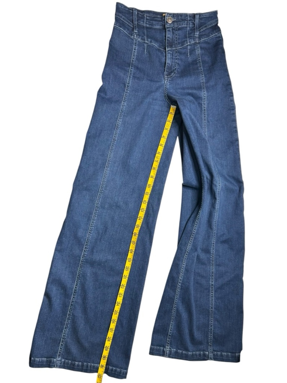 Free People We The Free Libre Wide Leg Jeans Dark Wash High Rise Sz 27 - Picture 8 of 13